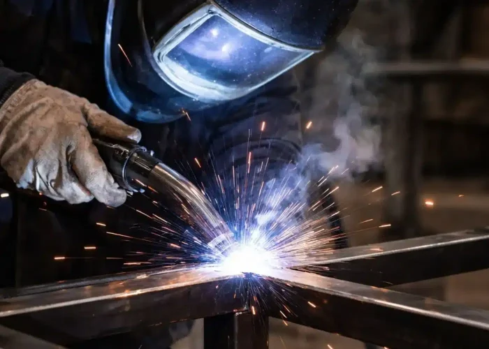 Soudure de structure métallique pour agencement bois-métal